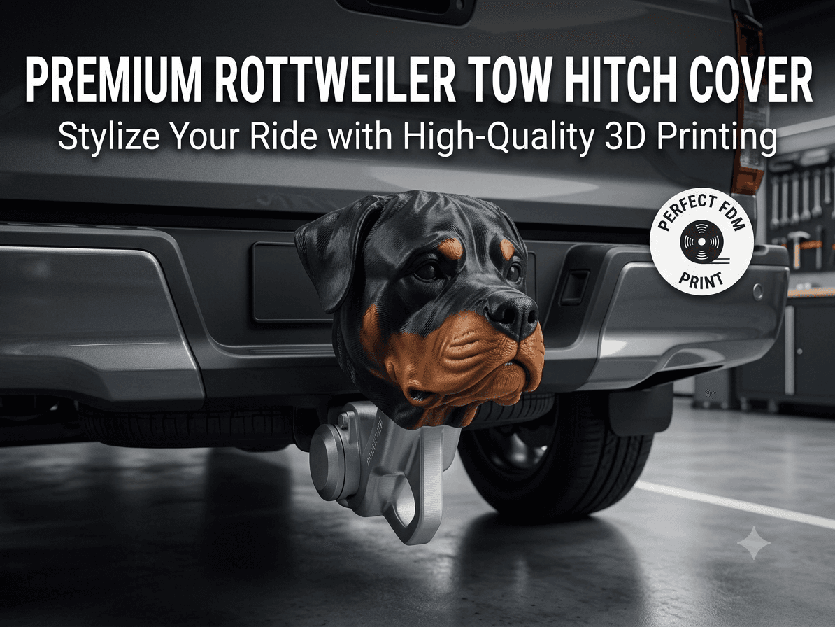 Premium Rottweiler Tow Hitch Cover - Car Accessory