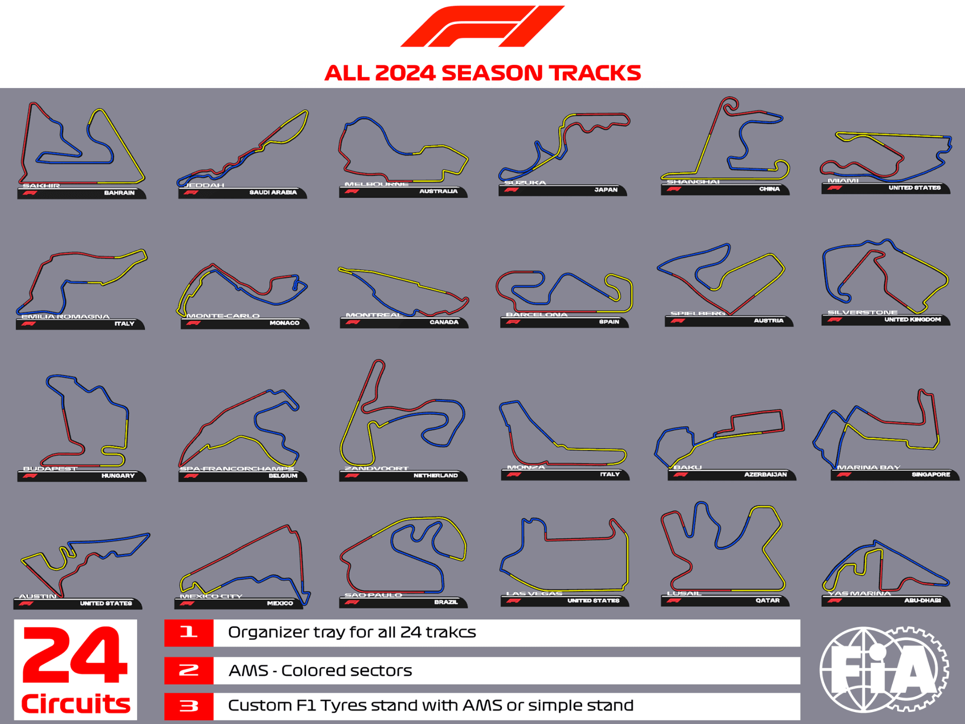 FORMULA 1 - 2024 tracks set