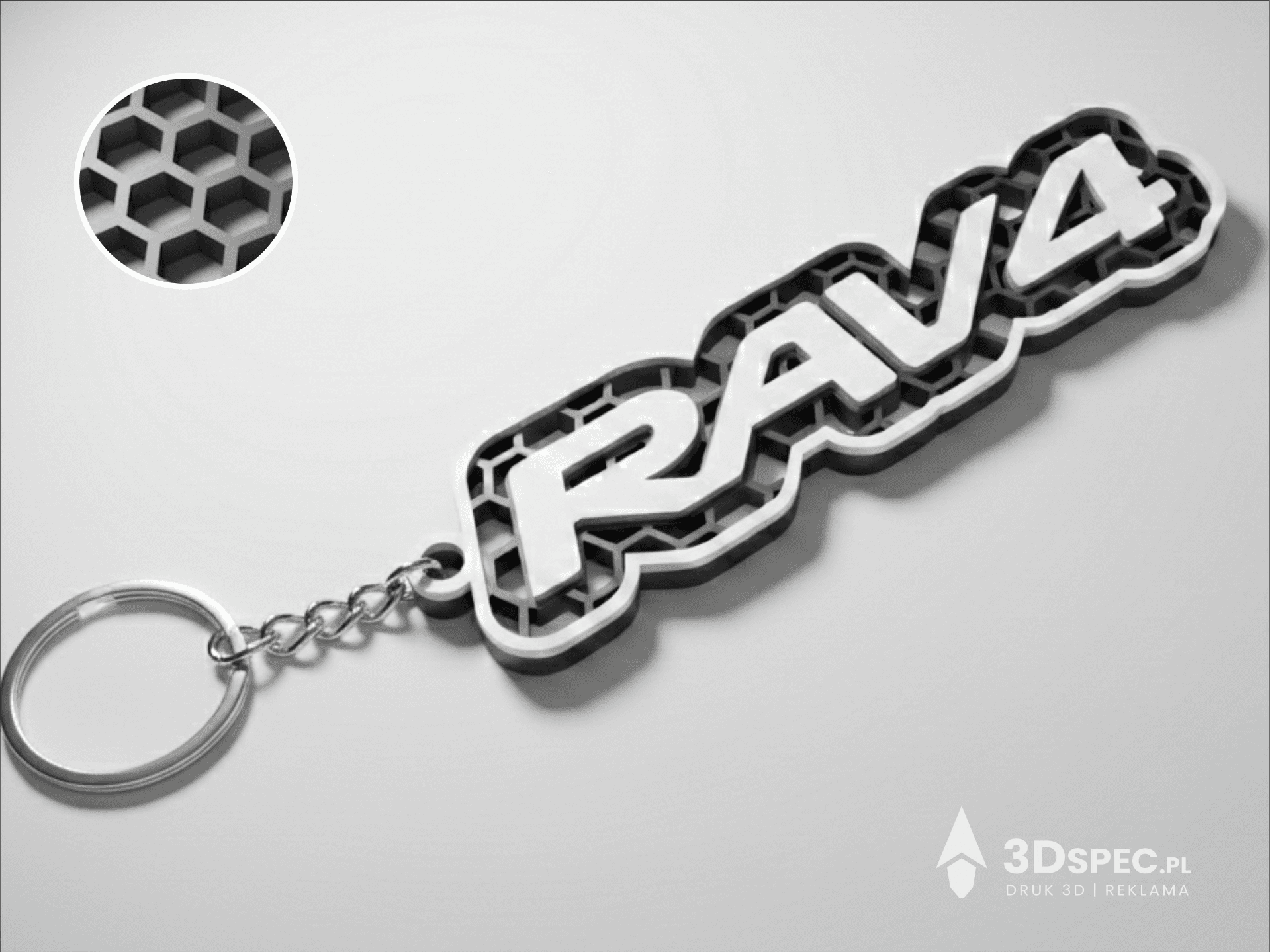 RAV4 logo honeycomb keychain