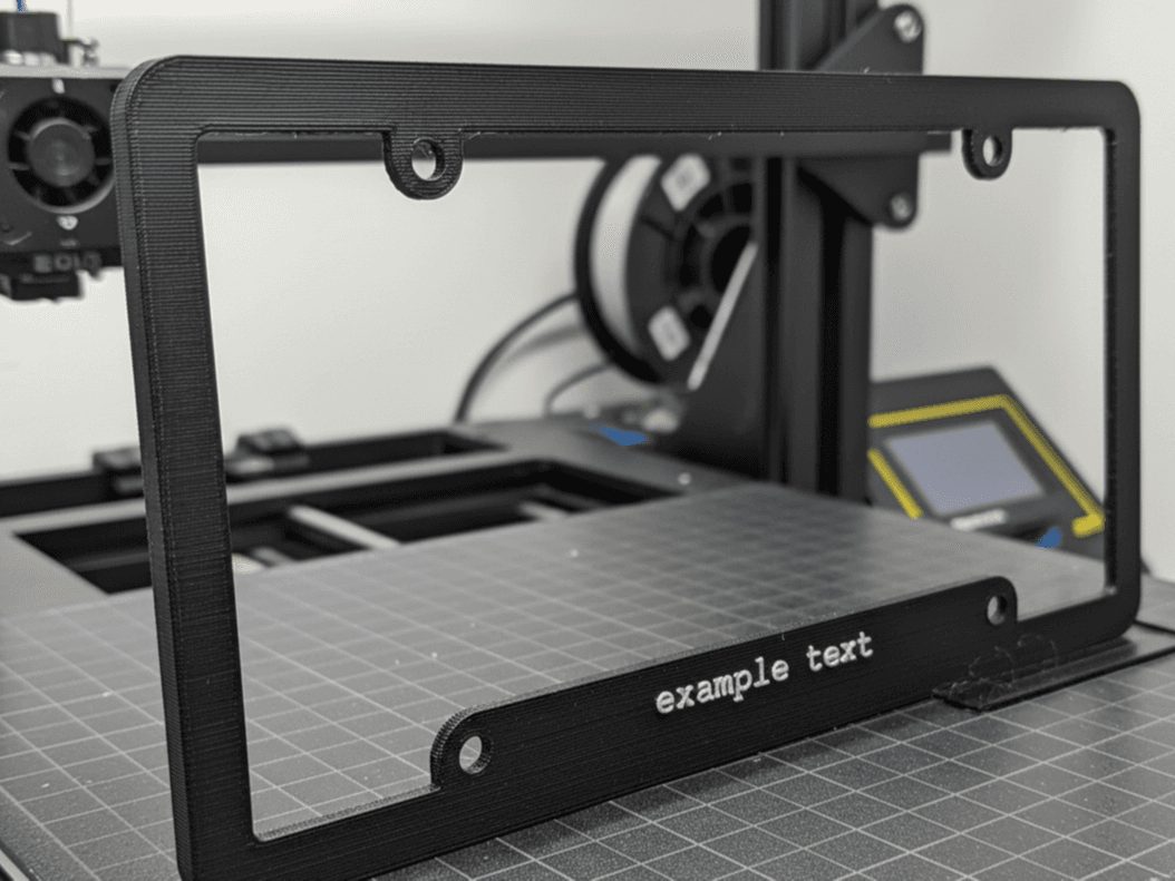 Customizable License-Plate Holder — Emboss Text