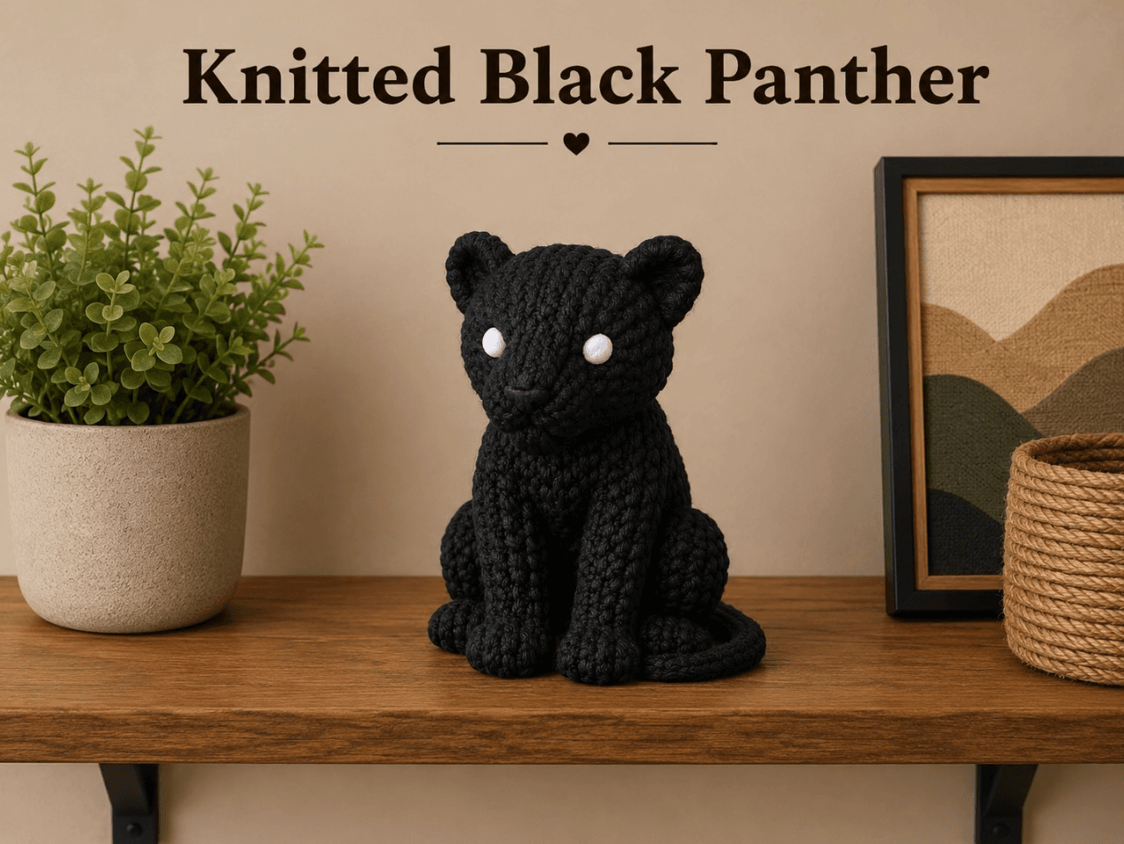 Knitted Black Panther