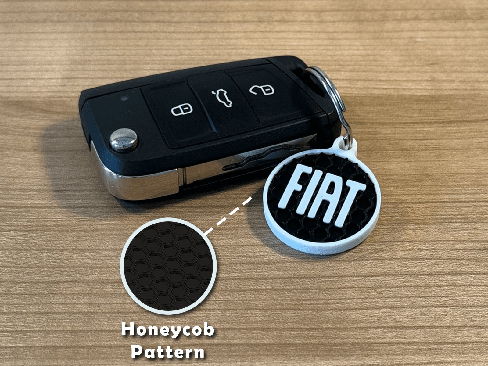 Schlüsselanhänger Fiat Auto rund