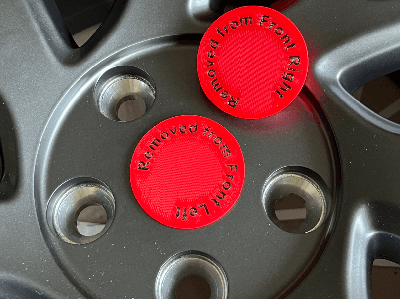 Tesla wheel marker hub caps