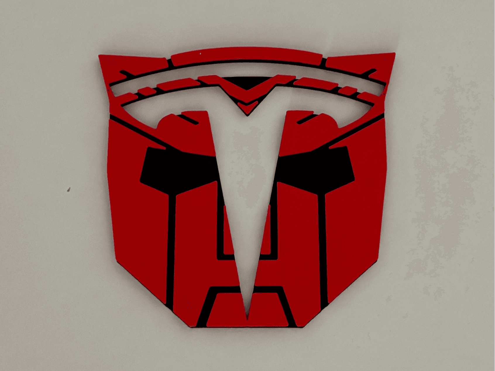 Transformers Autobot + Tesla Emblem Logo Cover
