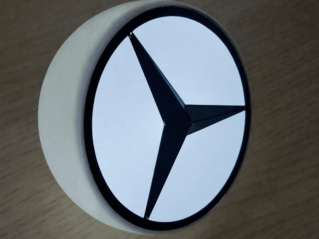 Modern 3D Printed Desk Lamp Mercedes logo symbol