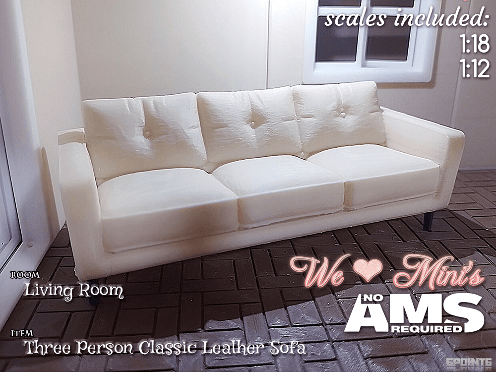 WLM - Three Seater Classic Leather Sofa