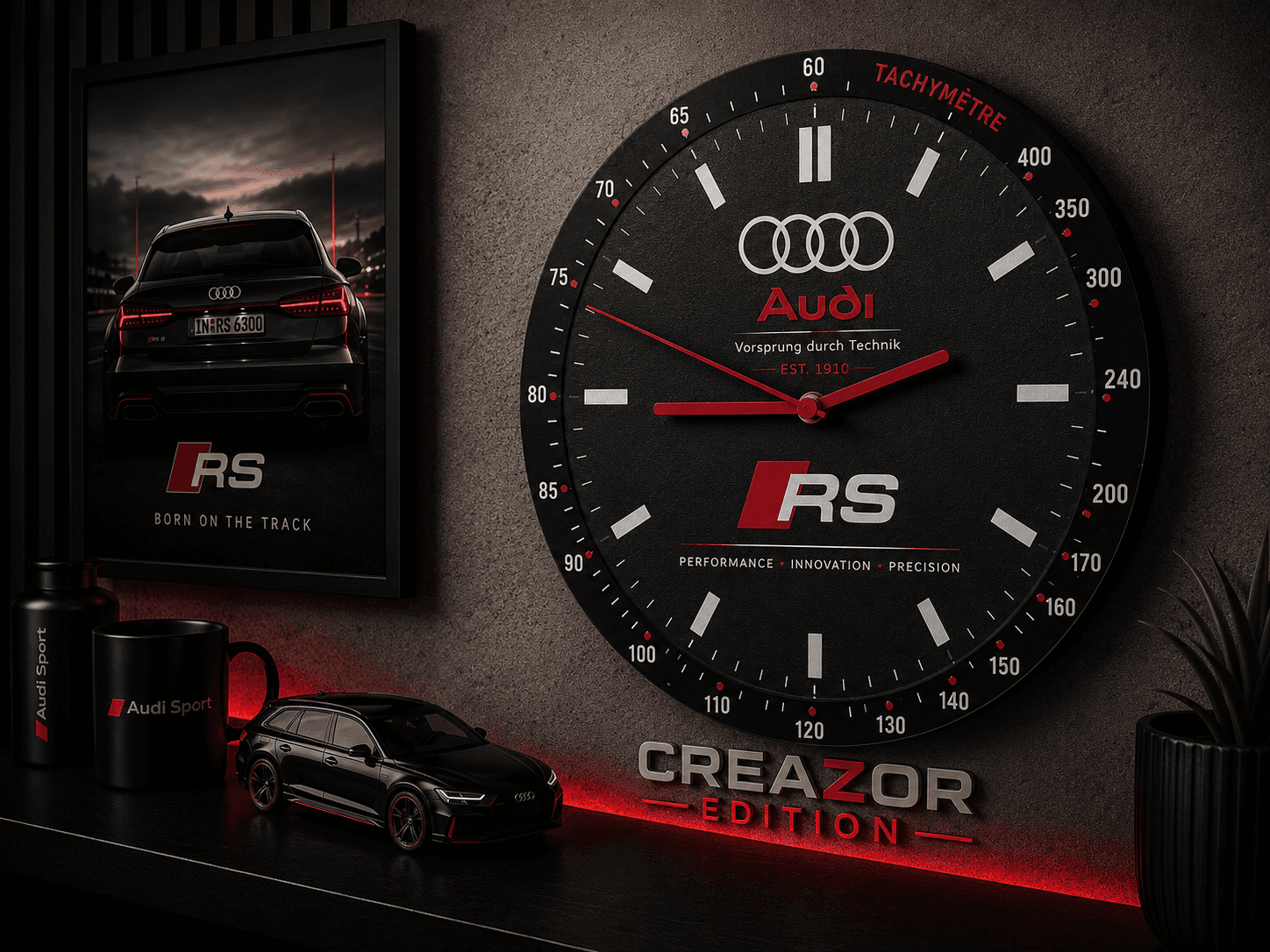 Horloge Murale Interchangeable – Édition Audi RS