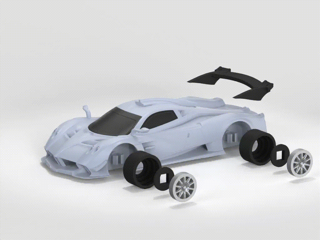 【Pagani】帕加尼风神 Huayra赛道版赛车 硬顶超跑 组装/轮胎可动