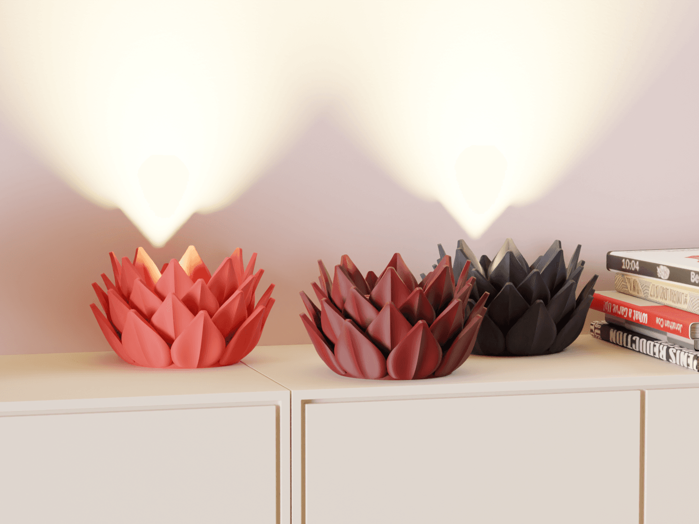 Flower Style LED Lamp. Floral Desk light Lotus.