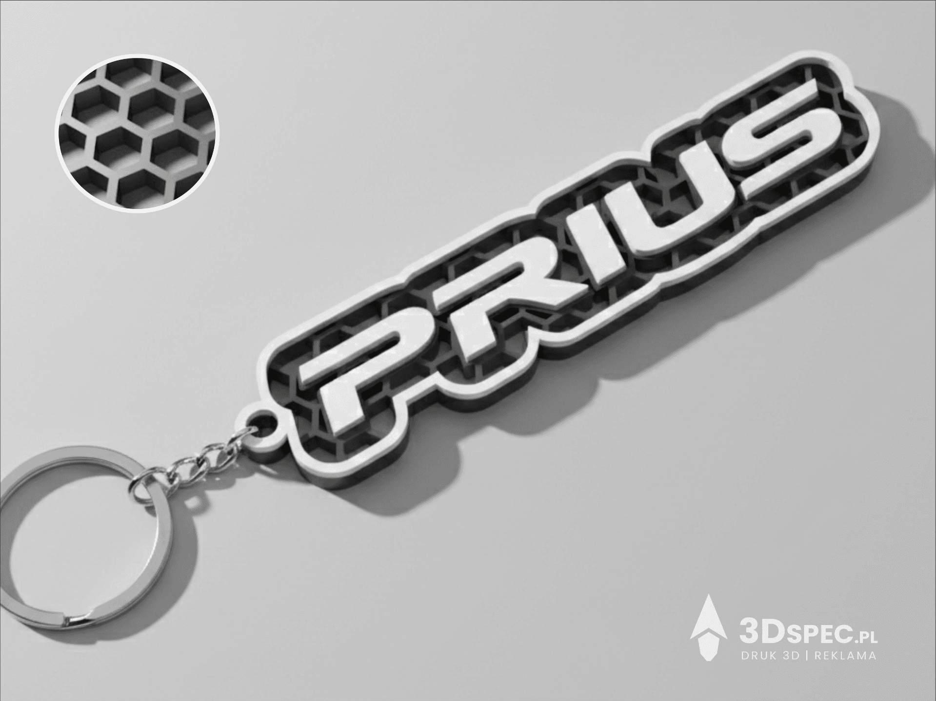 Toyota Prius logo honeycomb keychain