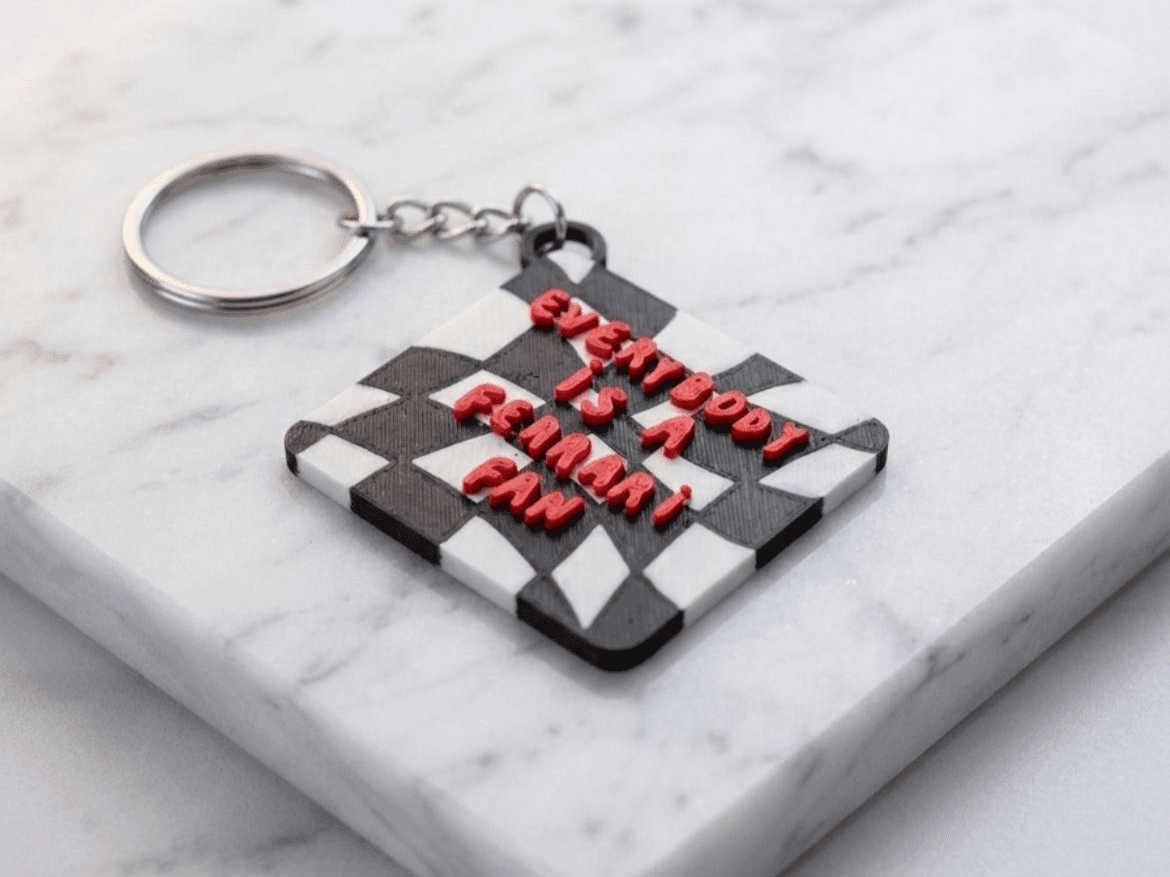 EVERYBODY IS A FERRARI FAN KEYCHAIN