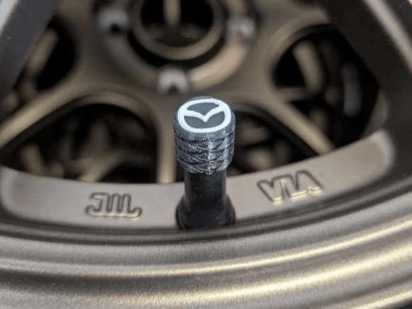 Tire Valve Cap with Mazda Emblem