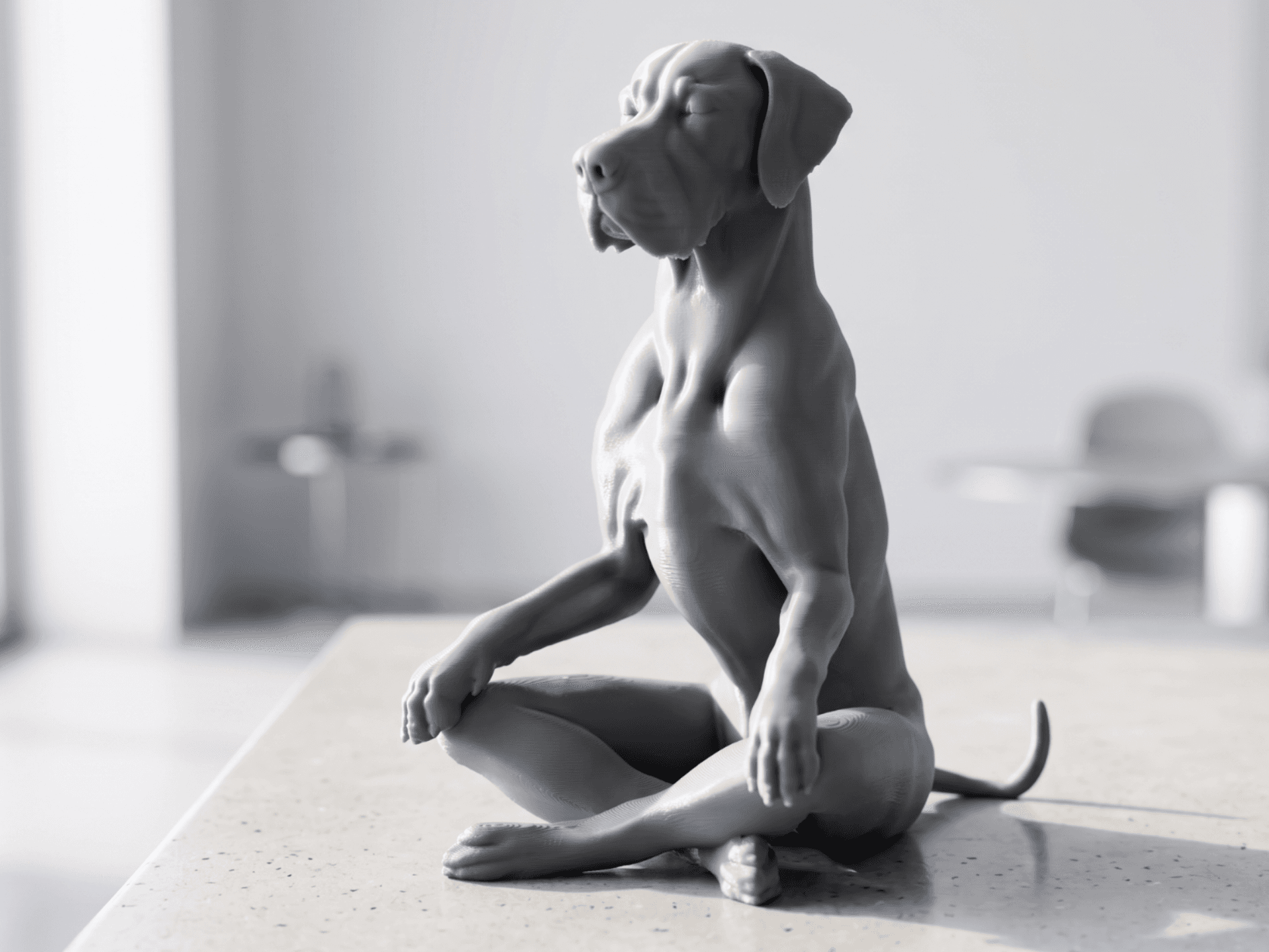 Meditating Great Dane Dog - Giant Zen Statue