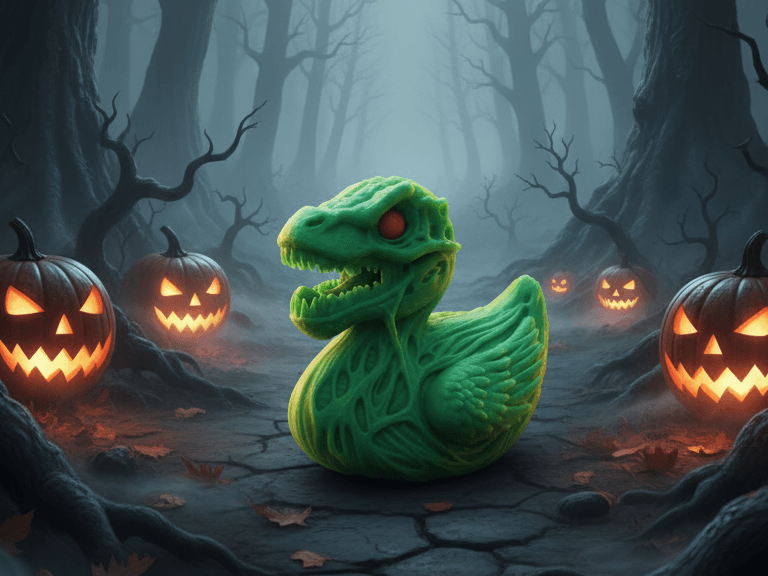 Halloween Zombie Dino Duck, Jeep Duck