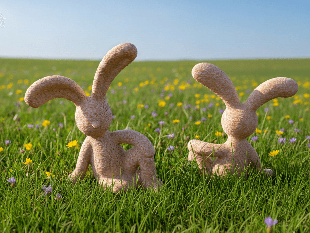 Lustiger Hase sitzend