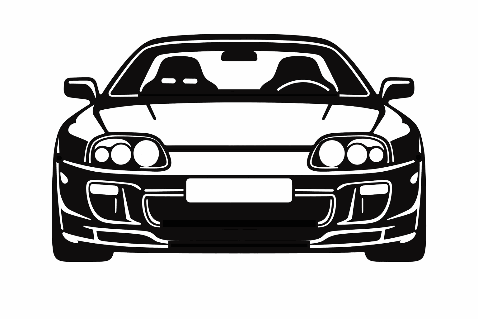 JDM Style Sports Car Front – Minimalist Wall Decor Toyota Supra