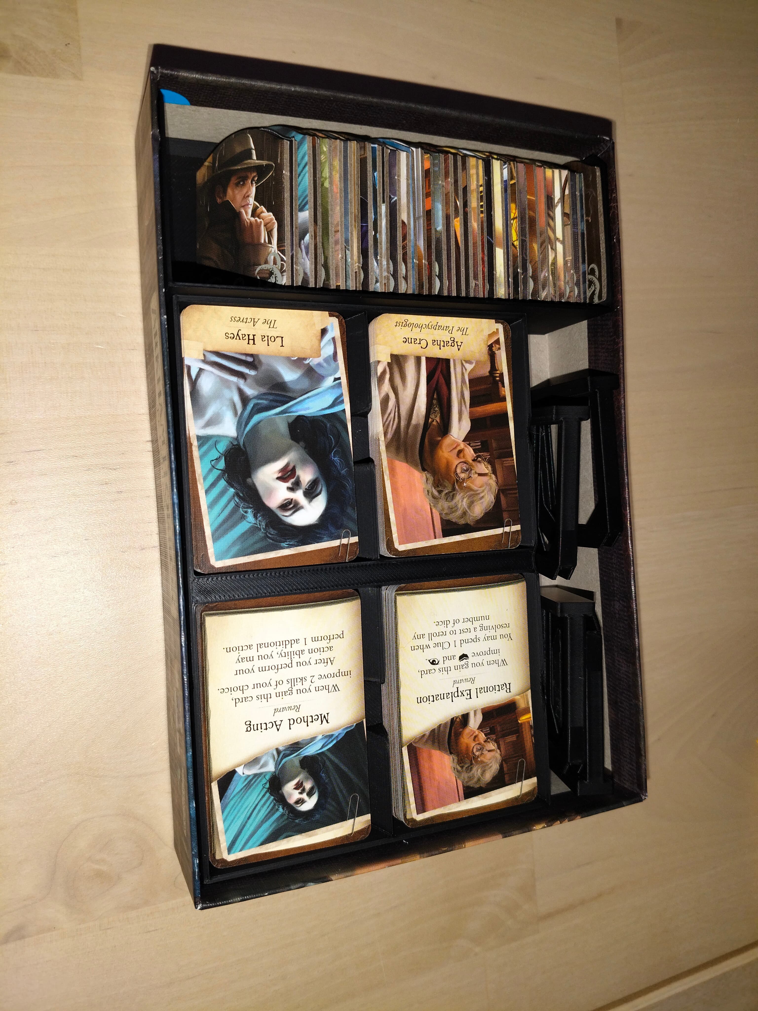 Eldritch Horror character frames and insert for small expansion box fit