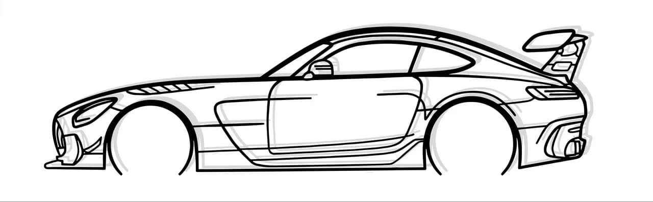 Wall art - Silhouette Mercedes AMG-GT