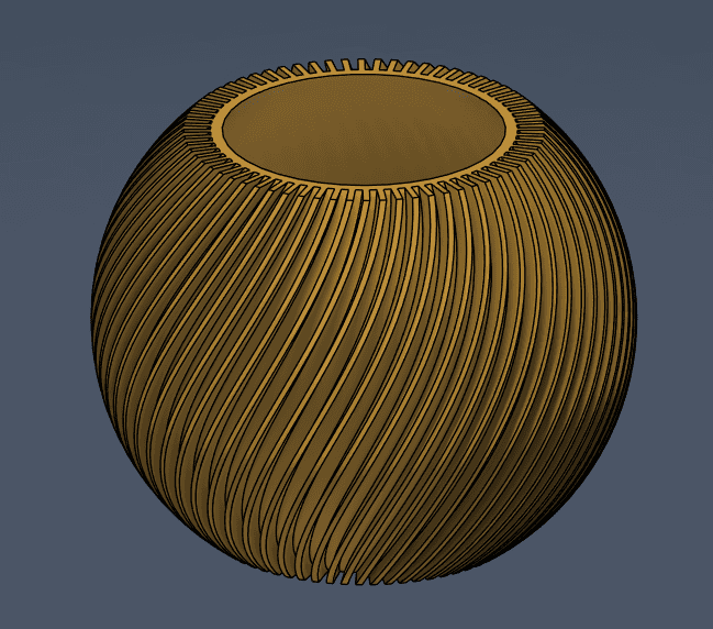 Modern Deep-Twisted Sphere Planter / Spiral Vortex Globe