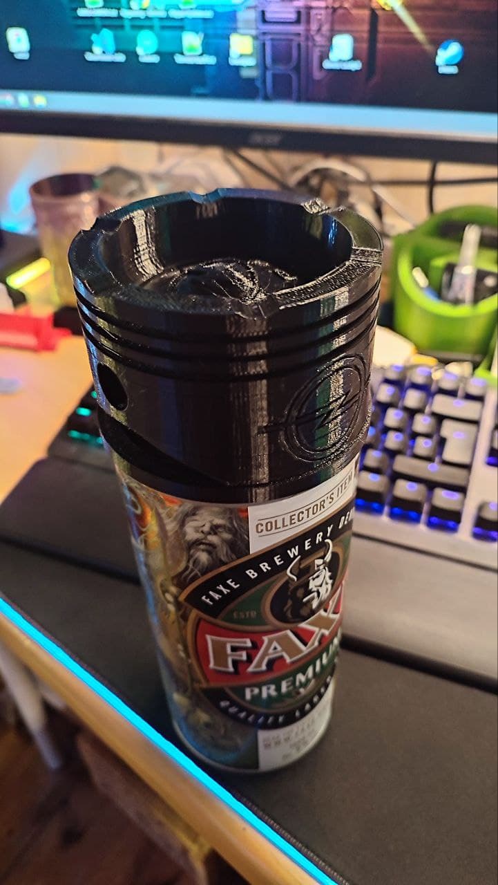 FAXE BEER CAN PISTON ASH TRAY / Faxe Bier Dose Kolben Aschenbecher