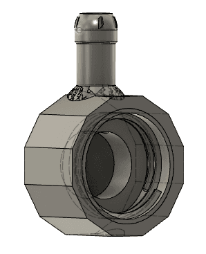Soda Bottle to single sided 1/4 ID hose adapter