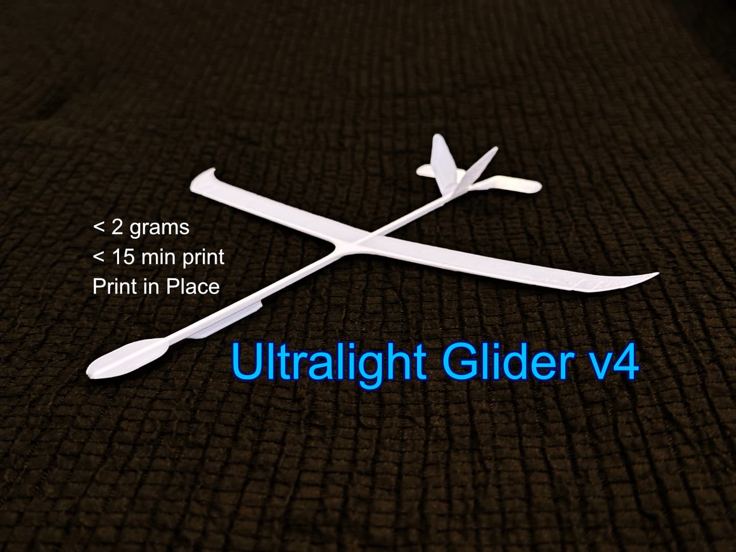 Ultralight 2gram Glider (print in place)