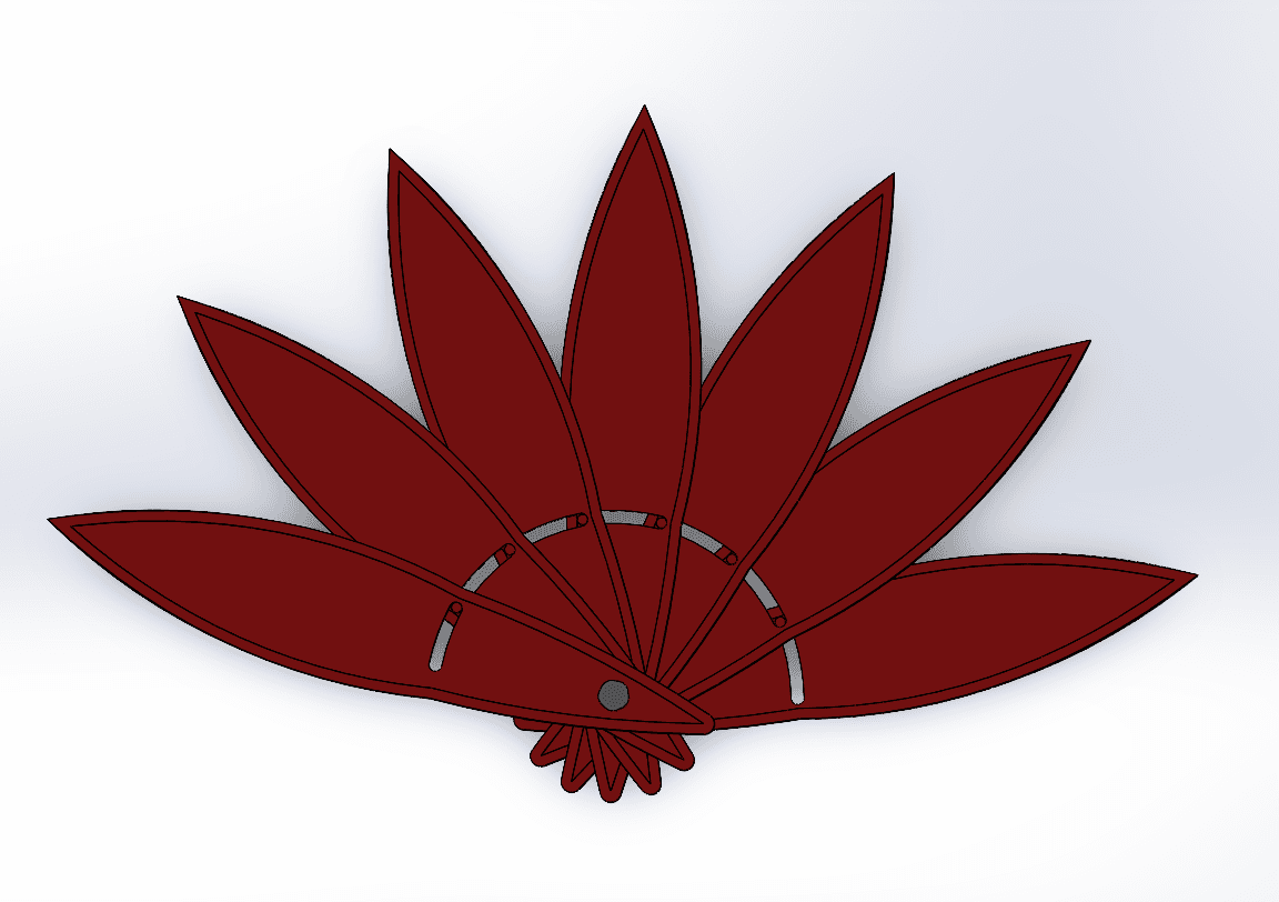 Lotus folding fan
