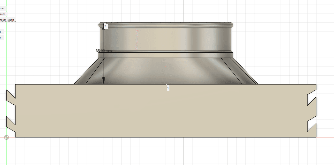 Window Seal for 3-inch exhaust duct - short funnel & 115mm height