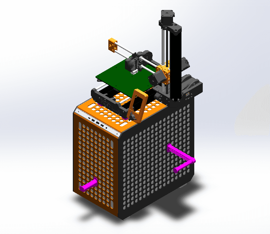 Prusa Mini and Filament mounts for Cooler Master QUBE 500