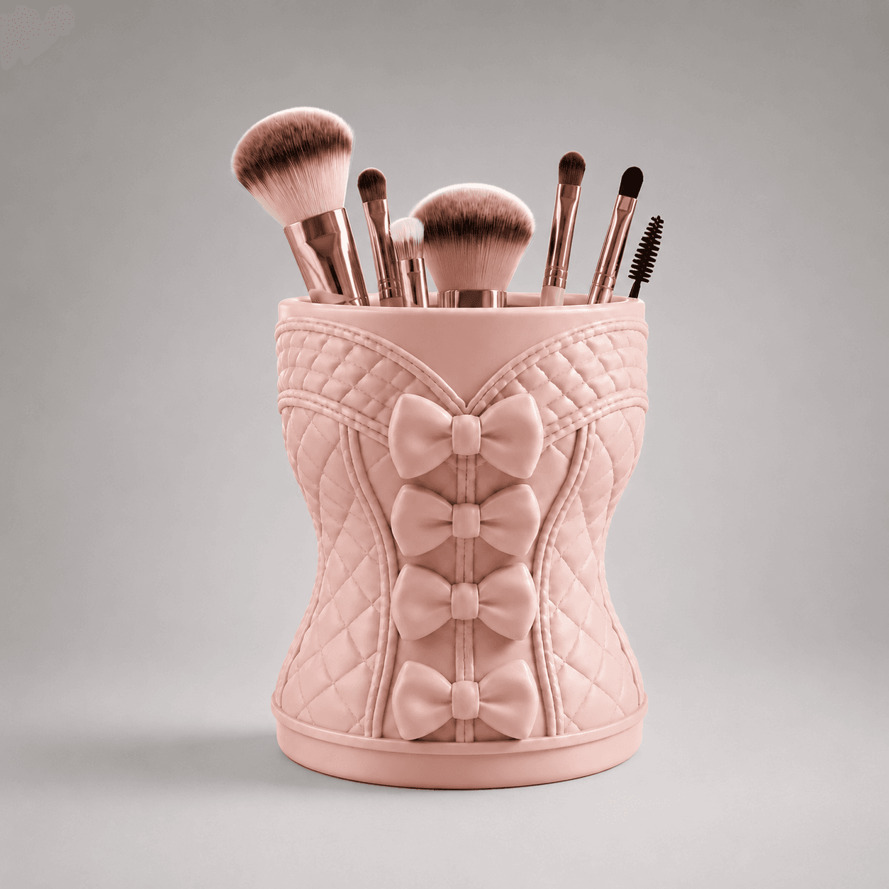 Coquette Makeup Brush Holder STL | Bow Vanity Organizer | Feminine Beauty Storage for 3D Printing