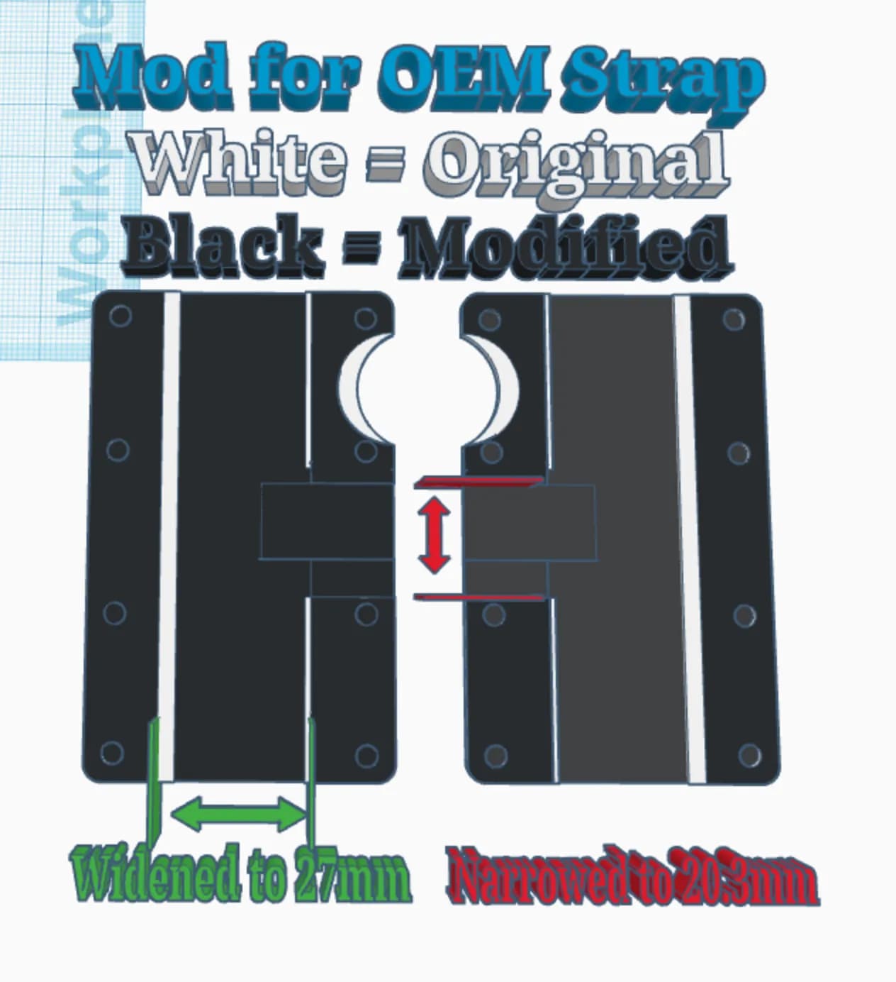 Modified Ridge Wallet replacement parts to Fit OEM Strap