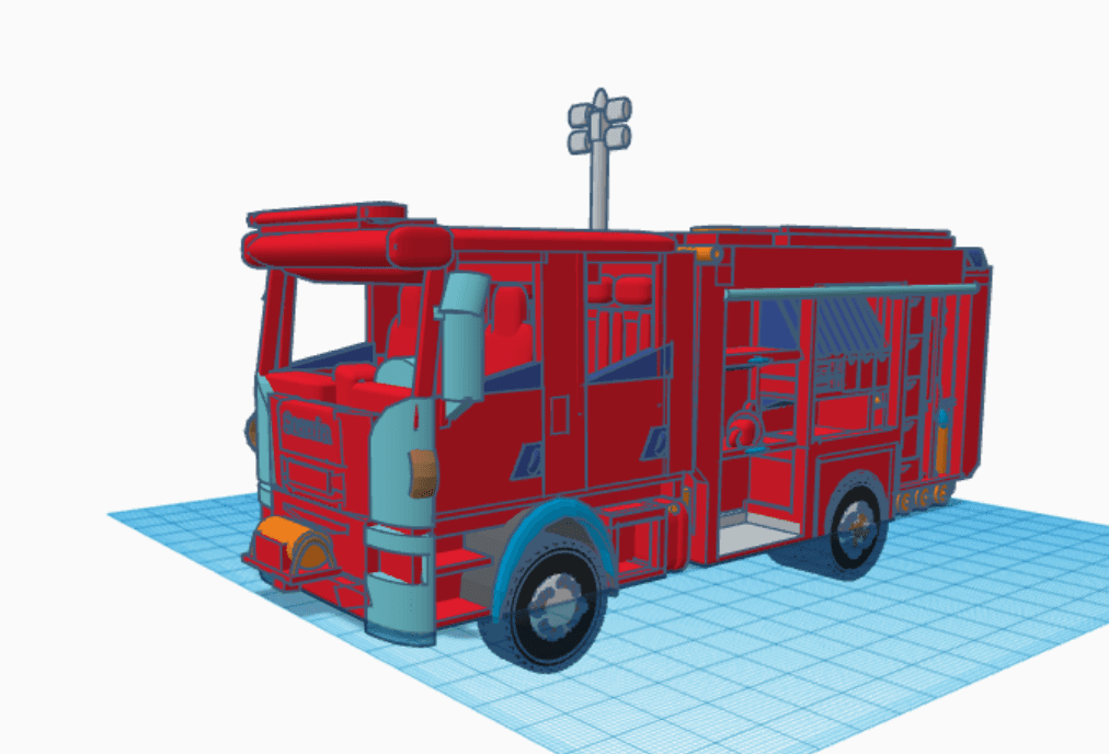 Model hasičského auta Scania