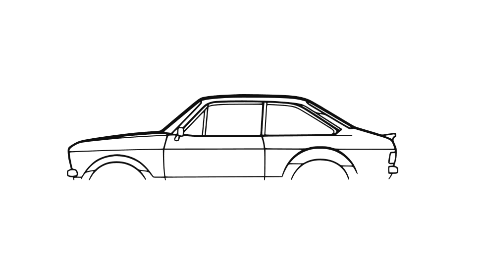 Ford Escort MkII Silhouette Wall Art