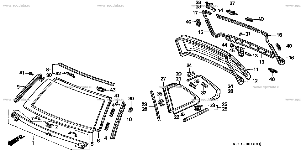 Fits Honda Prelude Gen 3 (BA4) Window Moulding Clips
