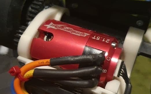 OpenRC F1 Rear suspension extra clearance for TrackStar Sensored Brushless Motor