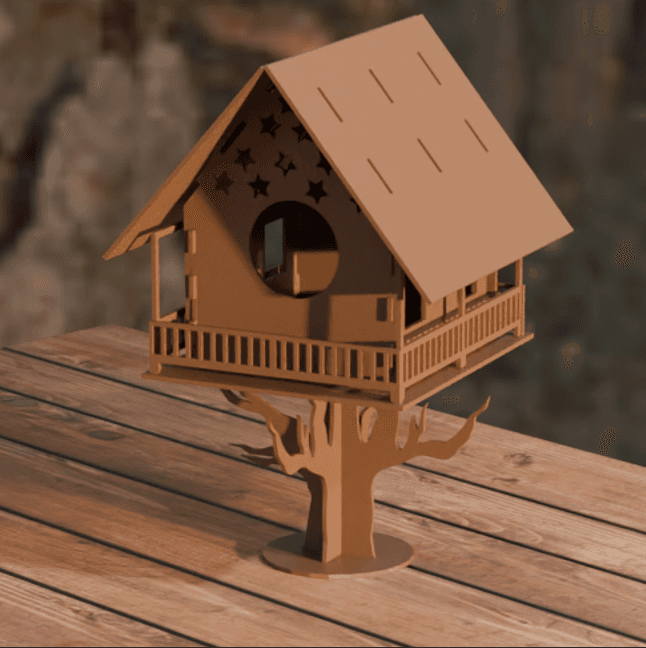 Snap-Fit Birdhouse — Modular 3D-Printed Bird Box (Tool-Free Assembly)