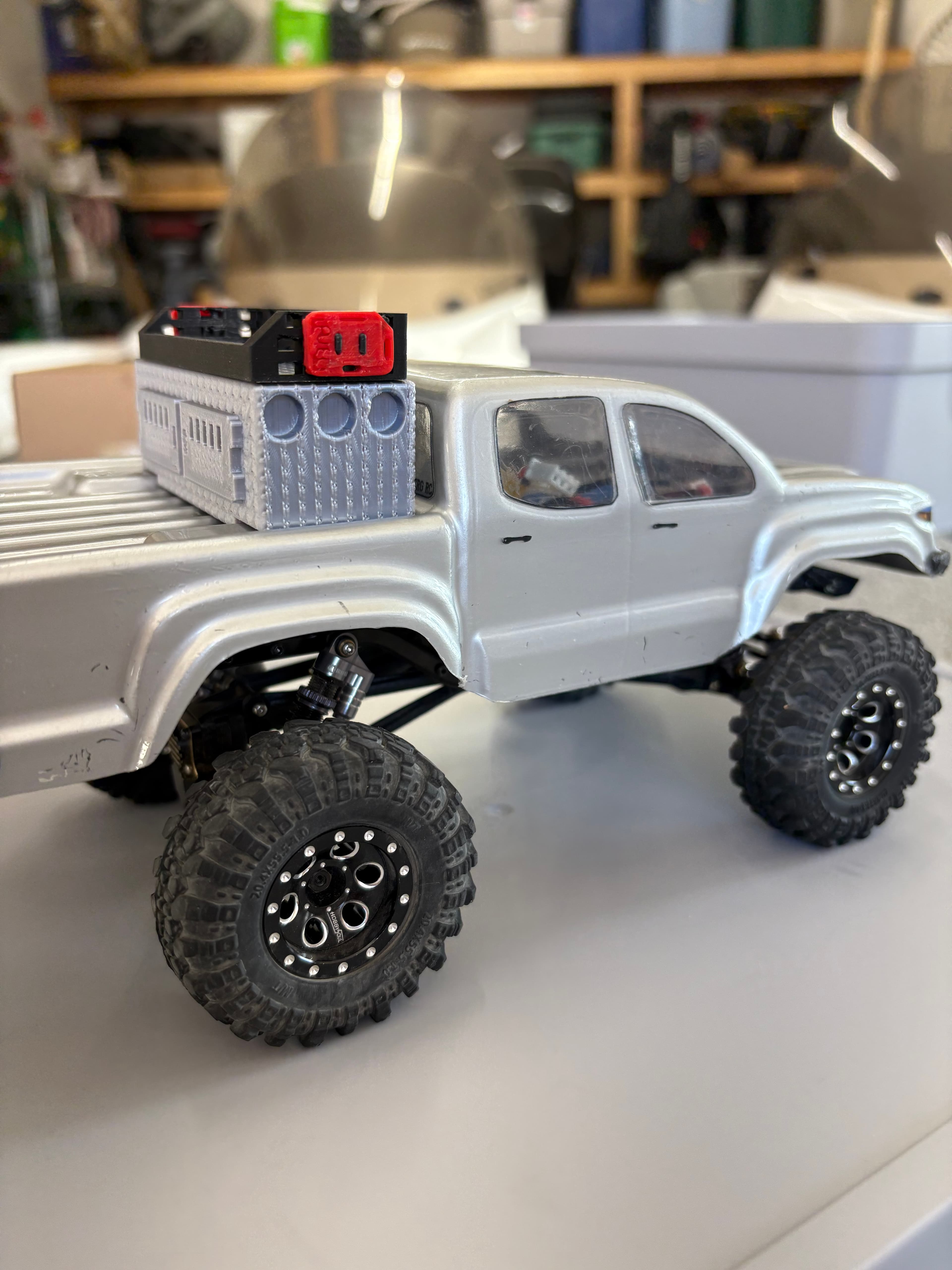 Toyota Tacoma Rock Crawler Dog Box with Yeti Cooler - Rack and Fuel Cans