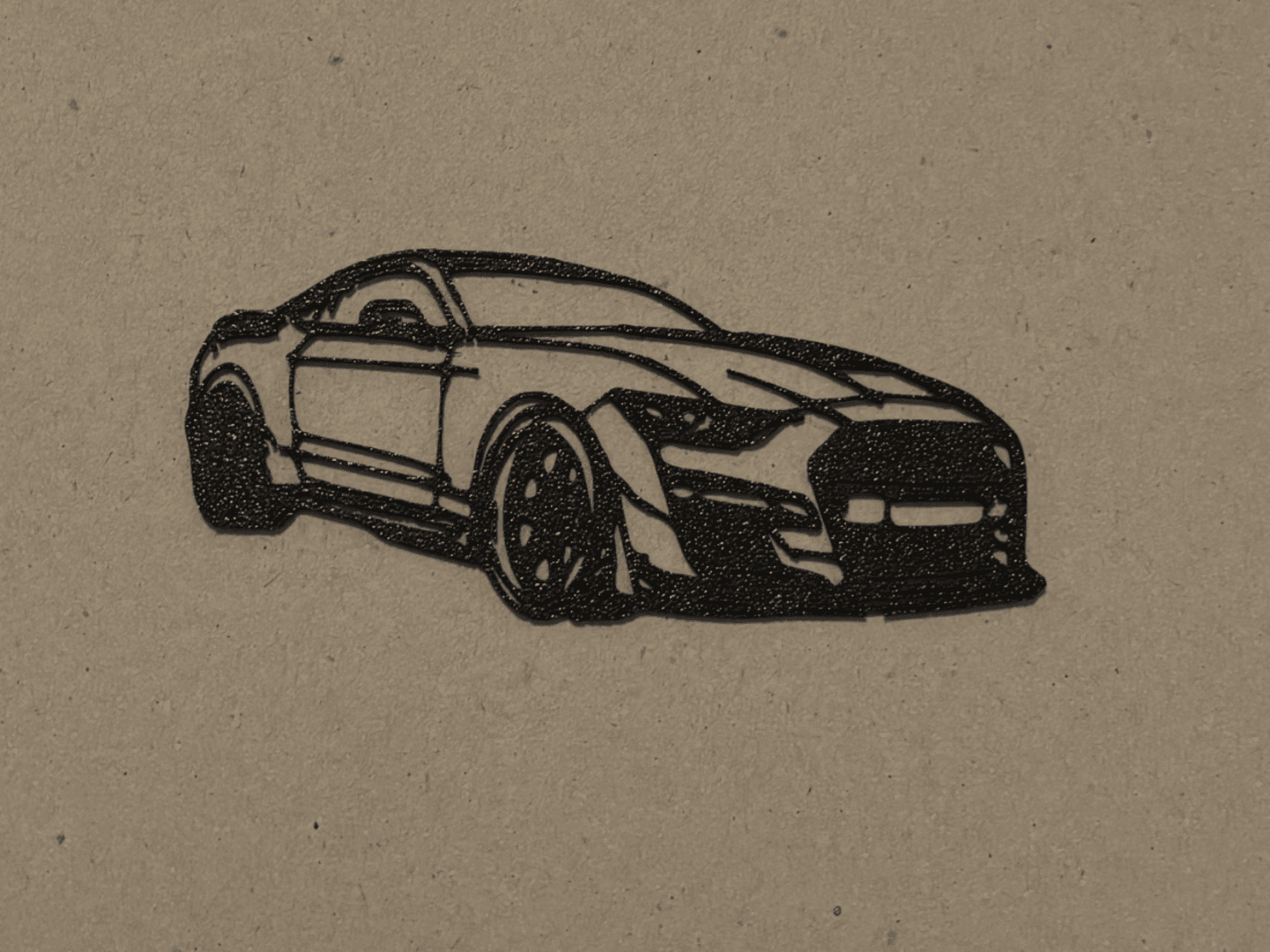 Shelby Mustang gt500 wall art silhouette